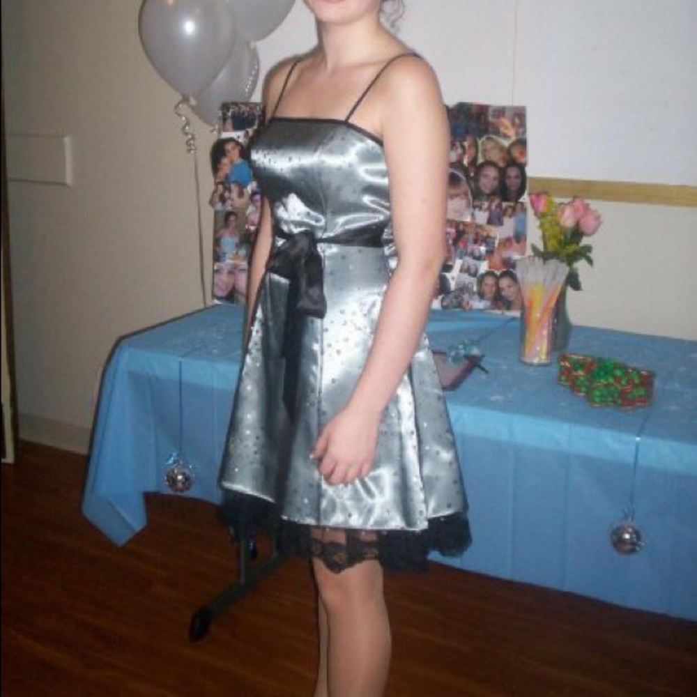 Silver and black aline dress